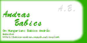andras babics business card