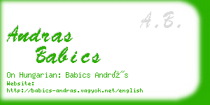 andras babics business card